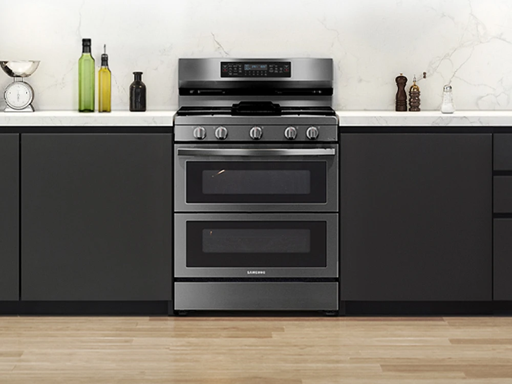 NX60A6751SG/AA | 6.0 cu. ft. Smart Freestanding Gas Range with Flex Duo™ & Air Fry in Black Stainless Steel | Samsung Business US