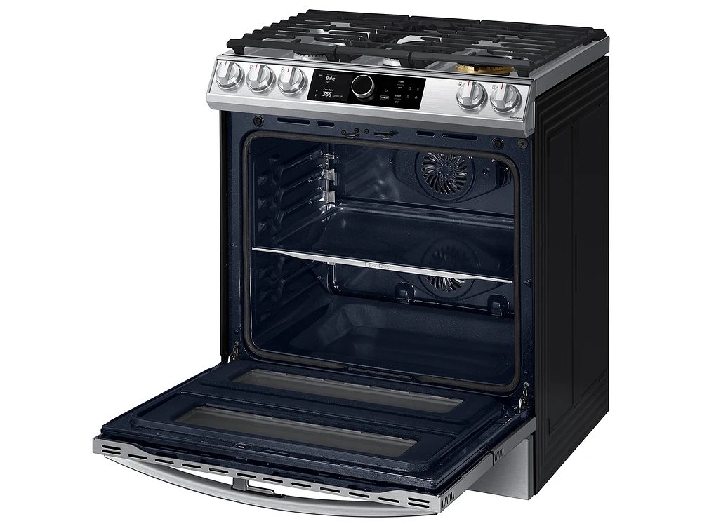 NY63T8751SS/AA | 6.3 cu. ft. Flex Duo™ Front Control Slide-in Dual Fuel Range with Smart Dial, Air Fry, and Wi-Fi in Stainless Steel | Samsung Business US