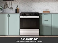 Bespoke Smart Slide-in Electric Range 6.3 cu. ft. in White Glass with Smart Oven Camera & Illuminated Precision Knobs | Samsung US