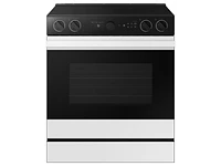 Bespoke Smart Slide-in Electric Range 6.3 cu. ft. in White Glass with Smart Oven Camera & Illuminated Precision Knobs | Samsung US