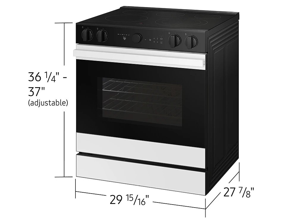 Bespoke Smart Slide-in Electric Range 6.3 cu. ft. in White Glass with Smart Oven Camera & Illuminated Precision Knobs | Samsung US