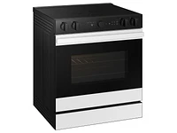 Bespoke Smart Slide-in Electric Range 6.3 cu. ft. in White Glass with Smart Oven Camera & Illuminated Precision Knobs | Samsung US