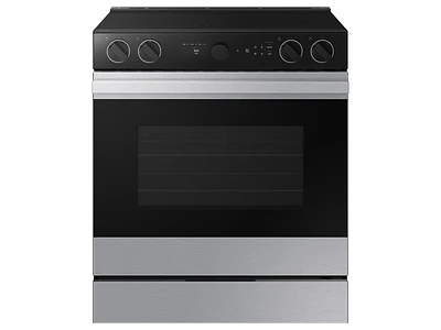 Bespoke Smart Slide-in Electric Range 6.3 cu. ft. in Stainless Steel with Smart Oven Camera & Illuminated Precision Knobs | Samsung US