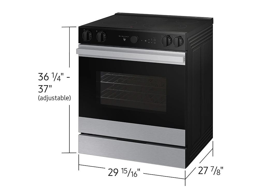 Bespoke Smart Slide-in Electric Range 6.3 cu. ft. in Stainless Steel with Smart Oven Camera & Illuminated Precision Knobs | Samsung US