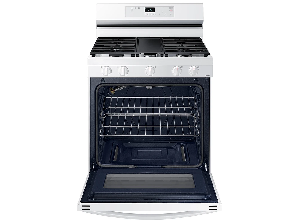 6.0 cu. ft. Smart Freestanding Gas Range with Integrated Griddle in White - NX60A6111SW/AA | Samsung US