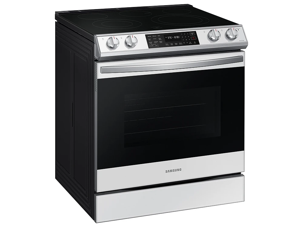 NE63CB831512AA | Bespoke 6.3 cu. ft. Smart Slide-in Electric Range with Air Fry & Convection in White Glass | Samsung Business.