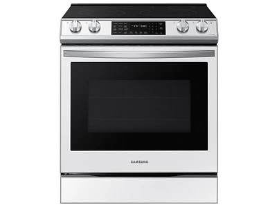 Bespoke 6.3 cu. ft. Smart Front Control Slide-In Electric Range with Air Fry & Wi-Fi in White Glass Ranges - NE63BB851112AA | Samsung US