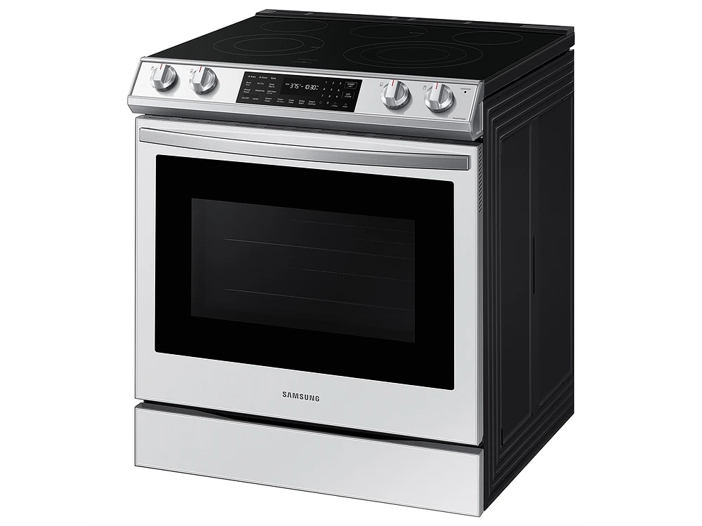 Bespoke 6.3 cu. ft. Smart Front Control Slide-In Electric Range with Air Fry & Wi-Fi in White Glass Ranges - NE63BB851112AA | Samsung US