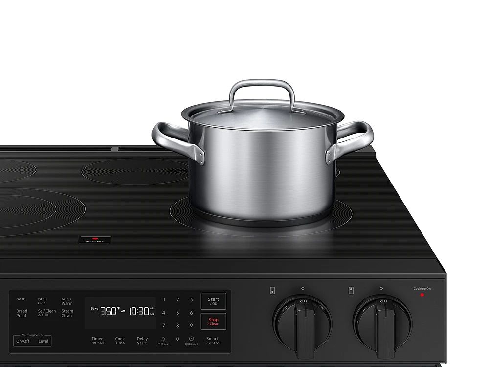 Bespoke Smart Slide-in Electric Range 6.3 cu. ft in Matte Black Steel with Precision Knobs | Samsung US