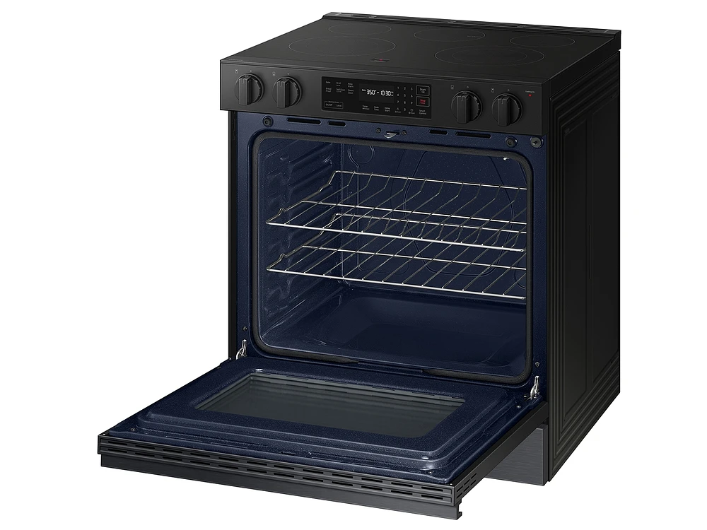 Bespoke Smart Slide-in Electric Range 6.3 cu. ft in Matte Black Steel with Precision Knobs | Samsung US