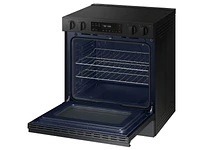 Bespoke Smart Slide-in Electric Range 6.3 cu. ft in Matte Black Steel with Precision Knobs | Samsung US