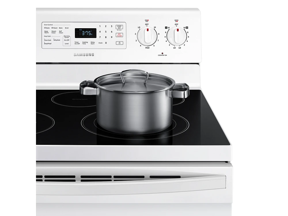 5.9 cu. ft. Freestanding Electric Range with Convection in White Ranges - NE59T4321SW/AA | Samsung US