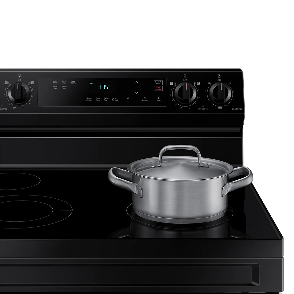 6.3 cu. ft. Smart Freestanding Electric Range with Steam Clean in Black Ranges - NE63A6111SB/AA | Samsung US