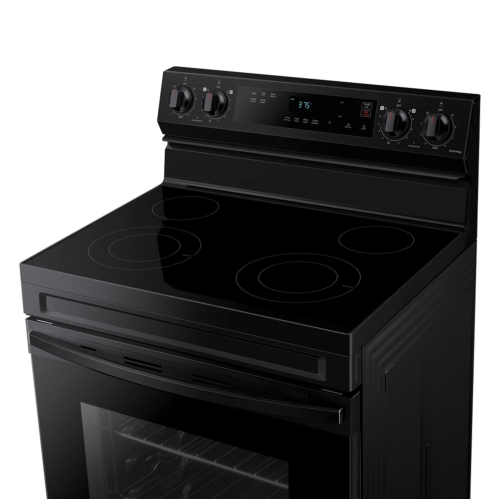 6.3 cu. ft. Smart Freestanding Electric Range with Steam Clean in Black Ranges - NE63A6111SB/AA | Samsung US