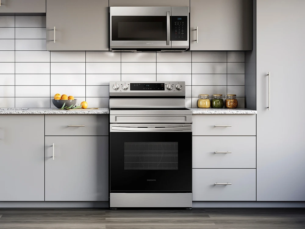 NE63A6111SS/AA | 6.3 cu. ft. Smart Freestanding Electric Range with Steam Clean in Stainless Steel | Samsung Business US