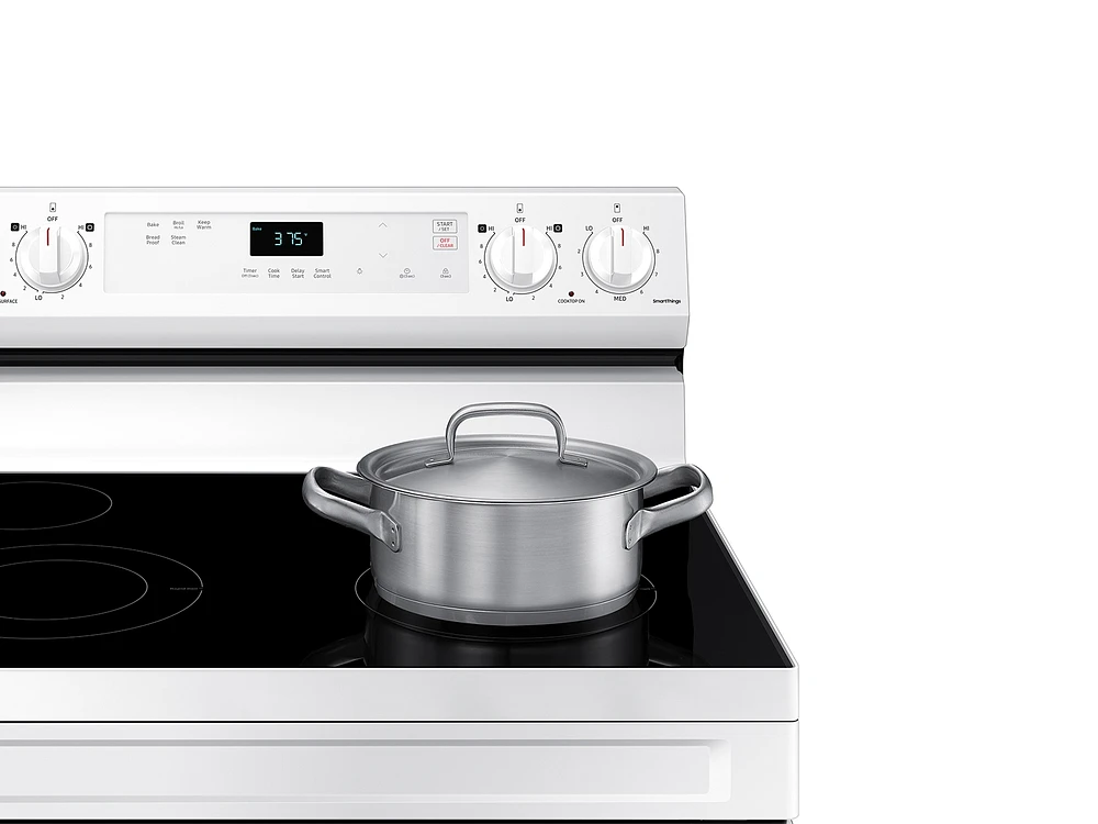 NE63A6111SW/AA | 6.3 cu. ft. Smart Freestanding Electric Range with Steam Clean in White | Samsung Business US