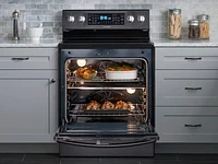 5.9 cu. ft. Freestanding Electric Range with Flex Duo™ & Dual Door in Black Stainless Steel Range - NE59J7850WG/AA | Samsung US