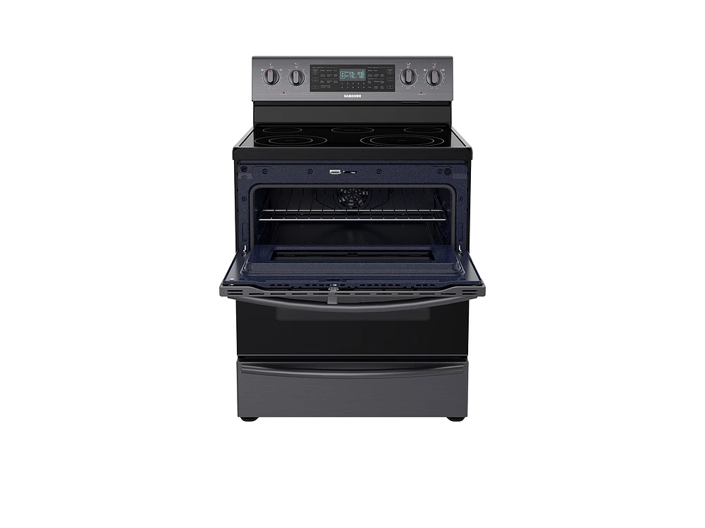 NE59M6850SG/AA | 5.9 cu ft. Smart Freestanding Electric Range with Flex Duo™ & Dual Door in Black Stainless Steel | Samsung Business US