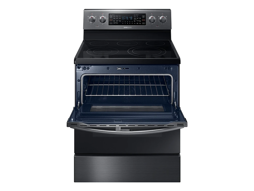 NE59M6850SG/AA | 5.9 cu ft. Smart Freestanding Electric Range with Flex Duo™ & Dual Door in Black Stainless Steel | Samsung Business US