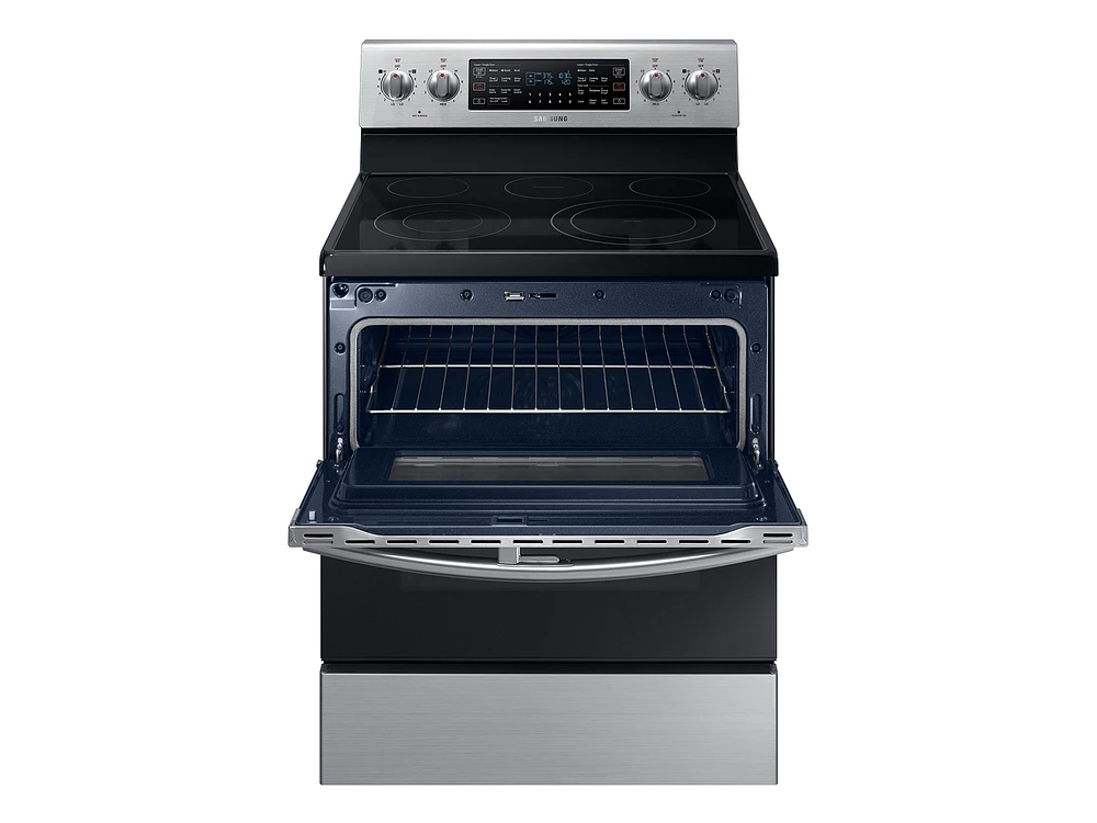 NE59M6850SS/AA | 5.9 cu ft. Smart Freestanding Electric Range with Flex Duo™ & Dual Door in Stainless Steel | Samsung Business US