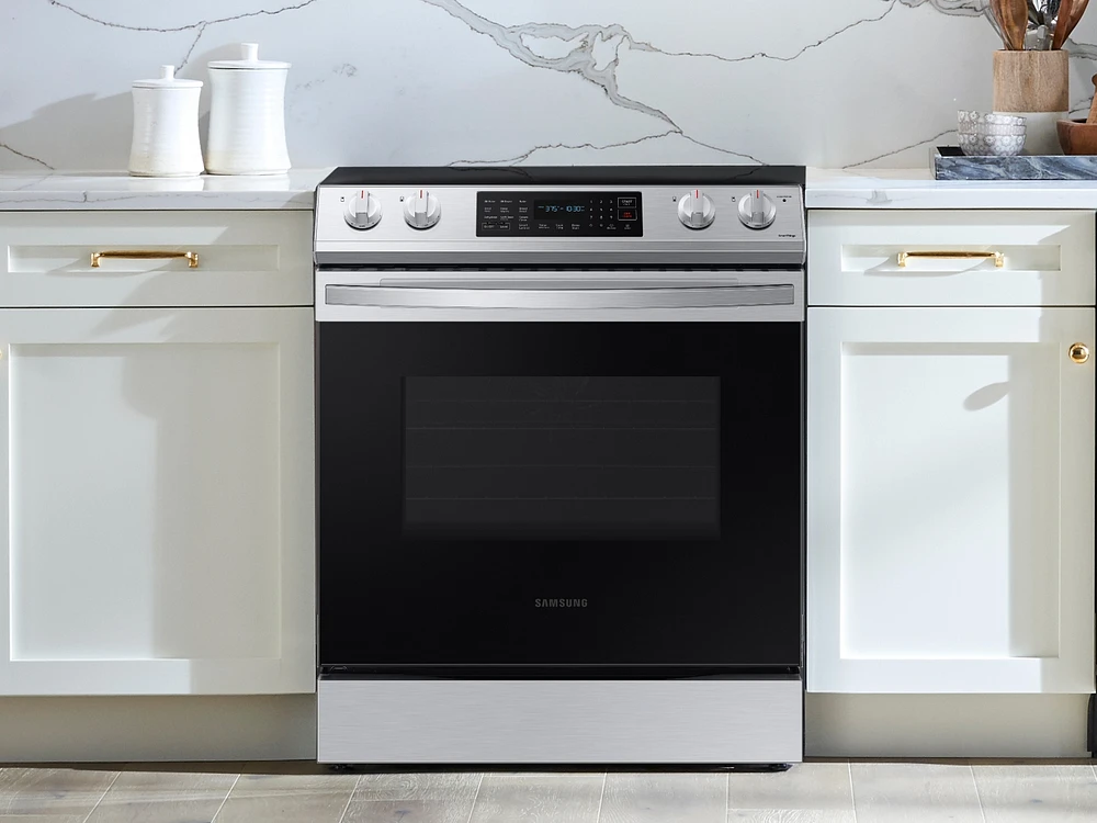 6.3 cu ft. Smart Slide-in Electric Range with Convection in Stainless Steel Ranges - NE63T8311SS/AA | Samsung US