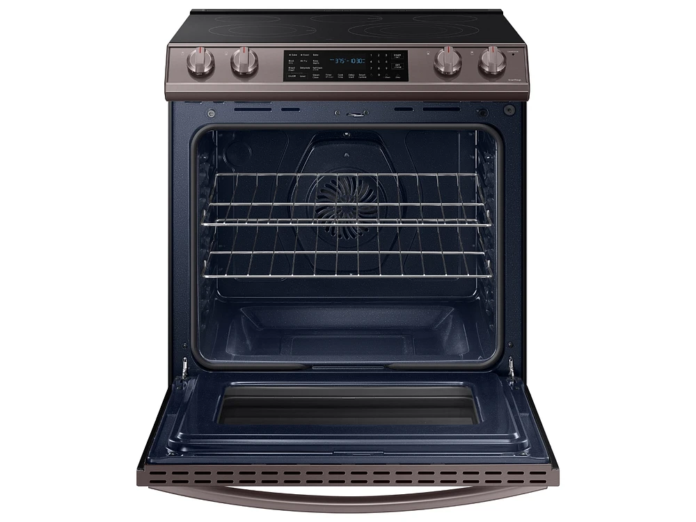 NE63T8511ST/AA | 6.3 cu. ft. Smart Slide-in Electric Range with Air Fry & Wi-Fi in Tuscan Stainless Steel | Samsung Business US