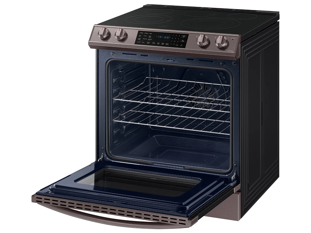 NE63T8511ST/AA | 6.3 cu. ft. Smart Slide-in Electric Range with Air Fry & Wi-Fi in Tuscan Stainless Steel | Samsung Business US