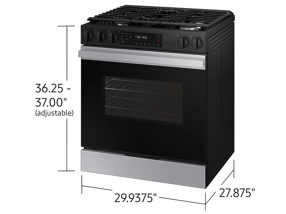 Bespoke Smart Slide-in Gas Range 6.0 cu. ft. in Stainless Steel with Precision Knobs | Samsung US