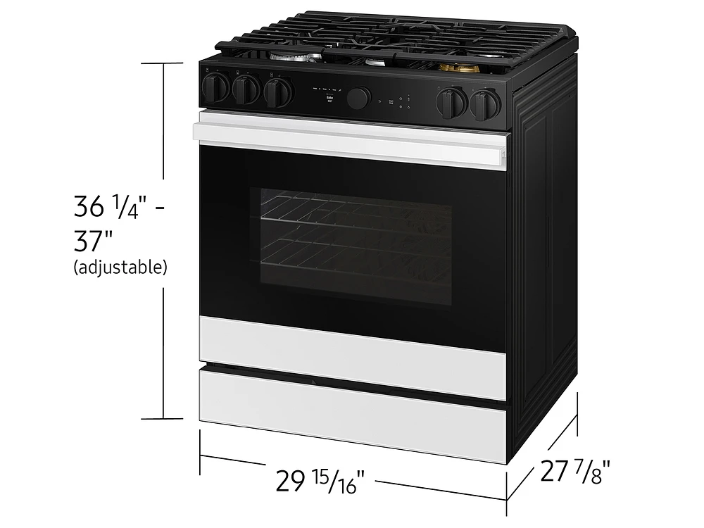 Samsung Bespoke Smart Slide-in Gas Range 6.0 cu. ft. in White Glass with Air Sous Vide & Air Fry | Samsung Business US