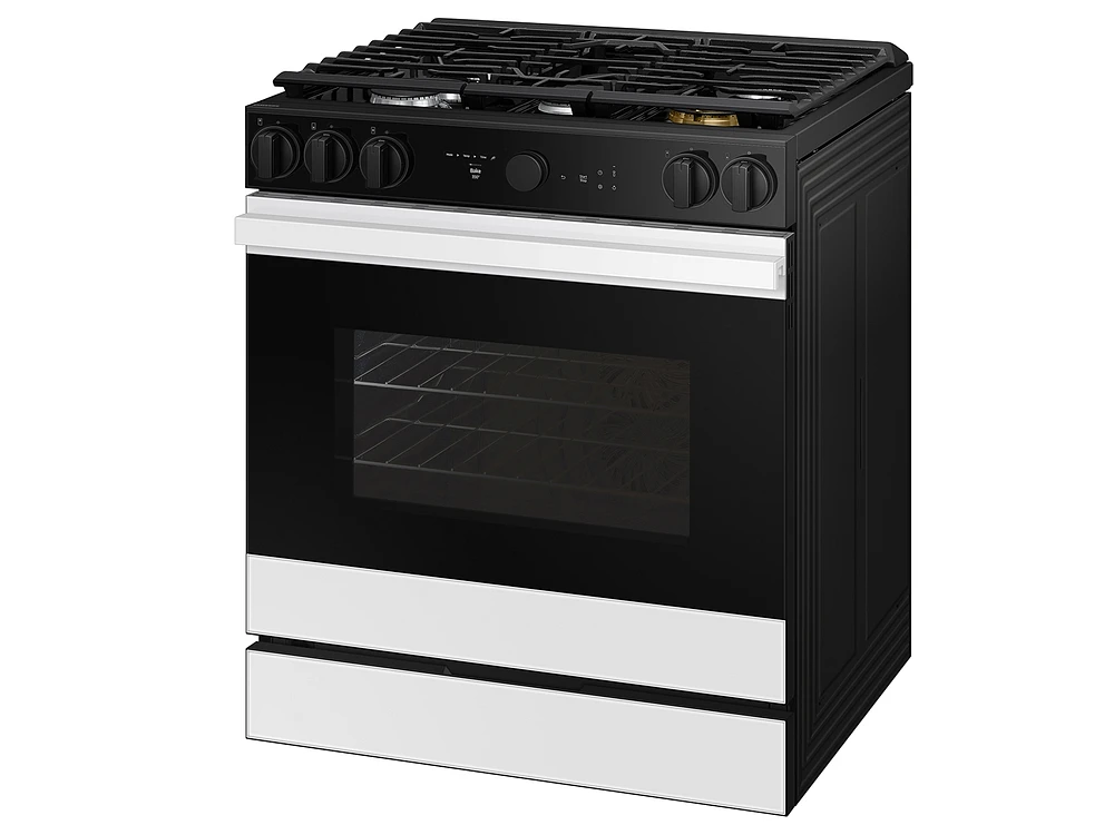 Samsung Bespoke Smart Slide-in Gas Range 6.0 cu. ft. in White Glass with Air Sous Vide & Air Fry | Samsung Business US