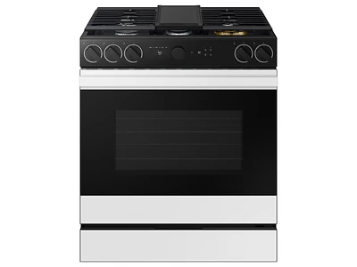 Bespoke 6.0 cu. ft. Smart Slide-In Gas Range with Smart Oven Camera & Illuminated Precision Knobs in White Glass Ranges - NSG6DB870012AA | Samsung US