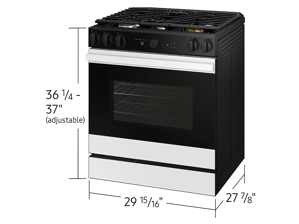 Bespoke 6.0 cu. ft. Smart Slide-In Gas Range with Smart Oven Camera & Illuminated Precision Knobs in White Glass Ranges - NSG6DB870012AA | Samsung US