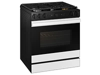 Bespoke 6.0 cu. ft. Smart Slide-In Gas Range with Smart Oven Camera & Illuminated Precision Knobs in White Glass Ranges - NSG6DB870012AA | Samsung US