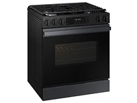 Bespoke Smart Slide-in Gas Range 6.0 cu. ft. in Matte Black Steel with Precision Knobs | Samsung US