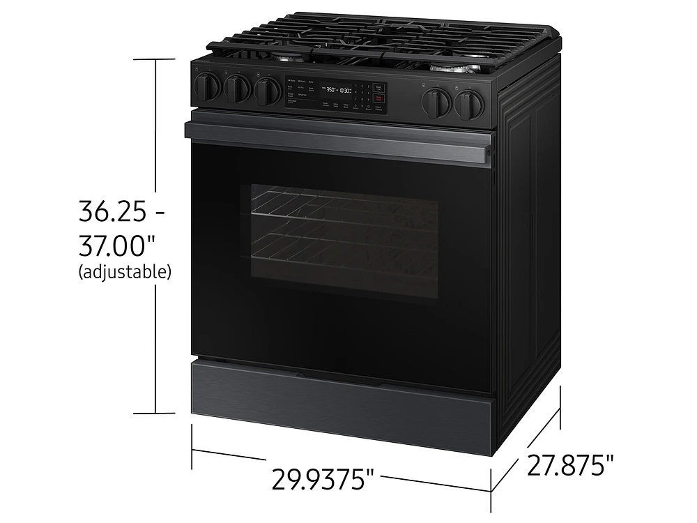 Bespoke Smart Slide-in Gas Range 6.0 cu. ft. in Matte Black Steel with Precision Knobs | Samsung US