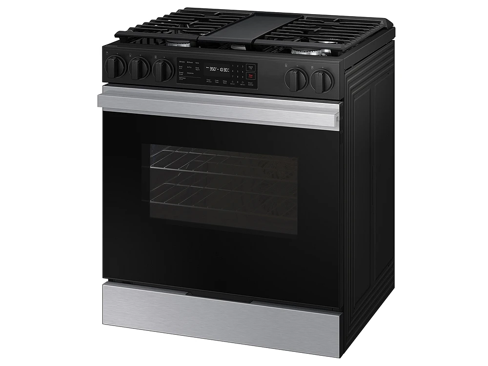 Bespoke Smart Slide-In Gas Range 6.0 cu. ft. in Stainless Steel with Air Fry & Precision Knobs | Samsung US