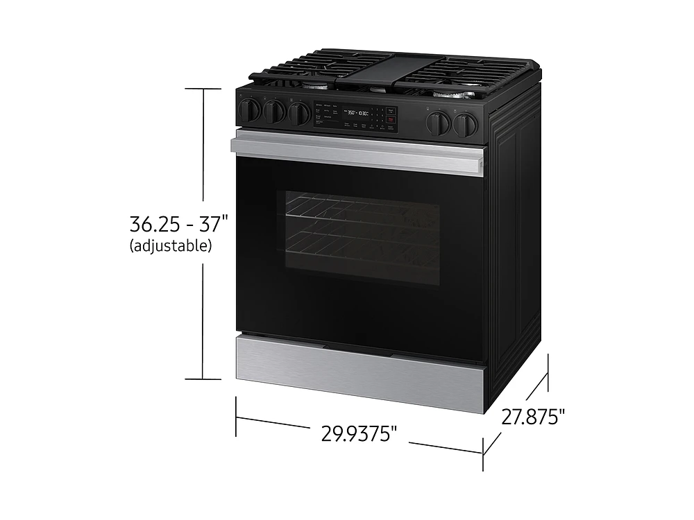 Bespoke Smart Slide-In Gas Range 6.0 cu. ft. in Stainless Steel with Air Fry & Precision Knobs | Samsung US