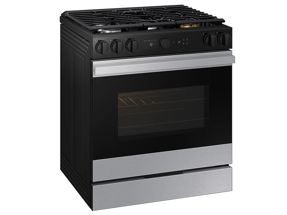 Bespoke Smart Slide-in Gas Range 6.0 cu. ft. in Stainless Steel with Air Sous Vide & Air Fry | Samsung US