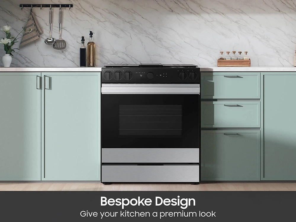 Bespoke 6.0 cu. ft. Smart Slide-In Gas Range with Smart Oven Camera & Illuminated Precision Knobs in Stainless Steel Ranges - NSG6DG8700SRAA | Samsung US