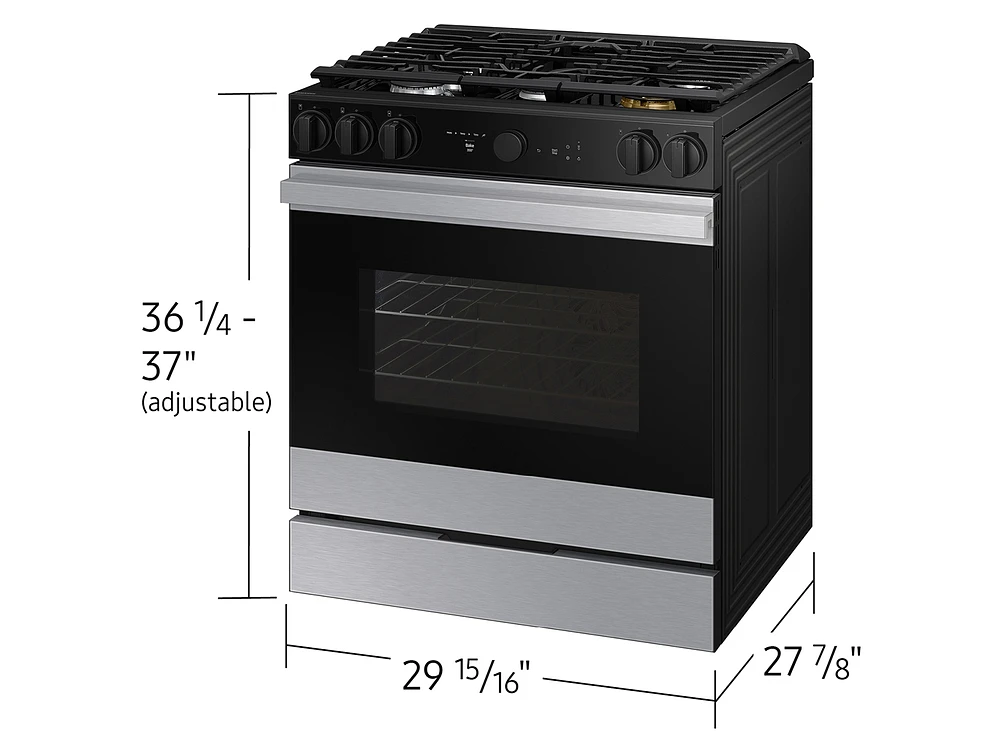 Bespoke 6.0 cu. ft. Smart Slide-In Gas Range with Smart Oven Camera & Illuminated Precision Knobs in Stainless Steel Ranges - NSG6DG8700SRAA | Samsung US