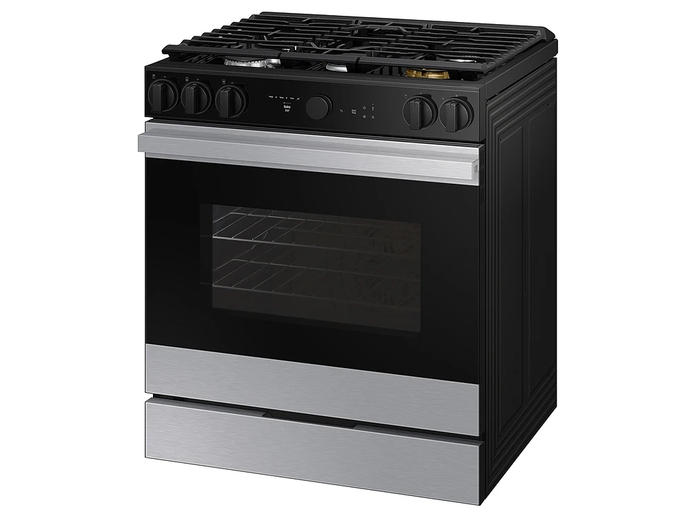 Bespoke 6.0 cu. ft. Smart Slide-In Gas Range with Smart Oven Camera & Illuminated Precision Knobs in Stainless Steel Ranges - NSG6DG8700SRAA | Samsung US