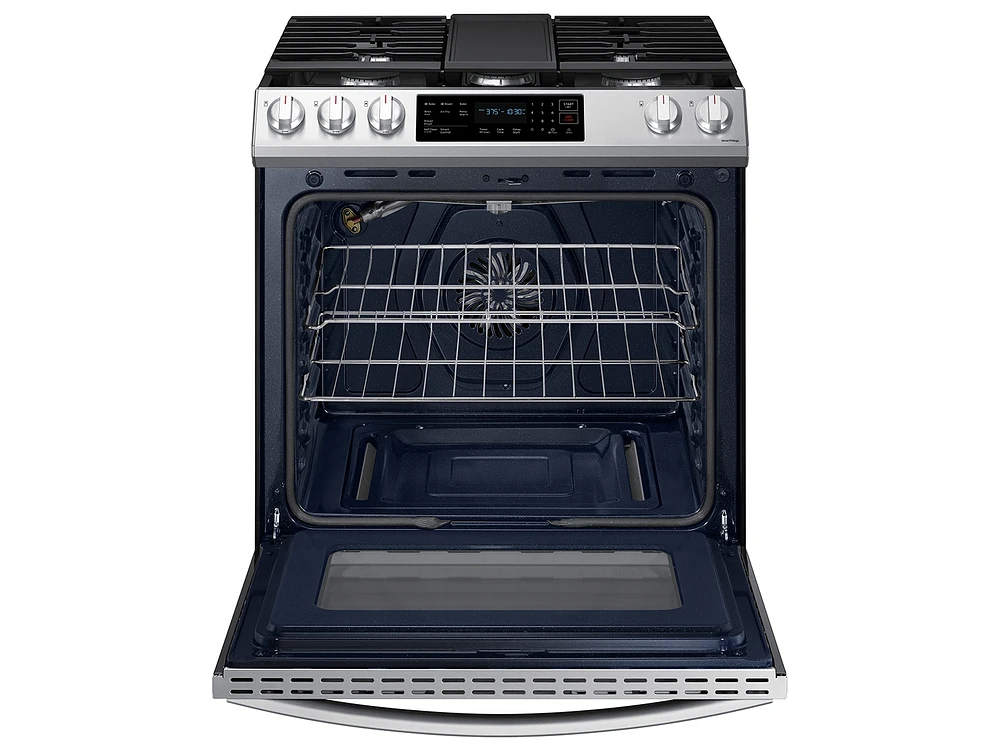 Slide-in Gas Range 6.0 cu. ft. with Convection Oven & Air Fry in Stainless Steel | Samsung US