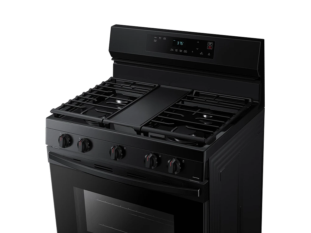 NX60A6111SB/AA | 6.0 cu. ft. Smart Freestanding Gas Range with Integrated Griddle in Black | Samsung Business US