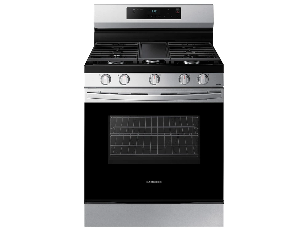 NX60A6111SS/AA | 6.0 cu. ft. Smart Freestanding Gas Range with Integrated Griddle in Stainless Steel | Samsung Business US