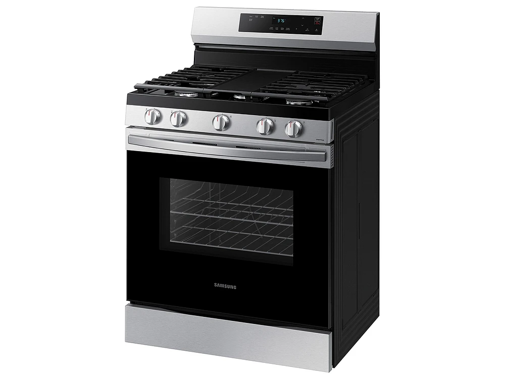 NX60A6111SS/AA | 6.0 cu. ft. Smart Freestanding Gas Range with Integrated Griddle in Stainless Steel | Samsung Business US