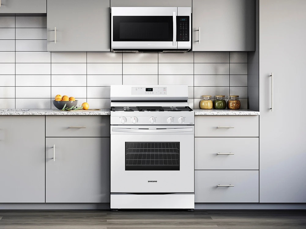 6.0 cu. ft. Smart Freestanding Gas Range with Integrated Griddle in White - NX60A6111SW/AA | Samsung US