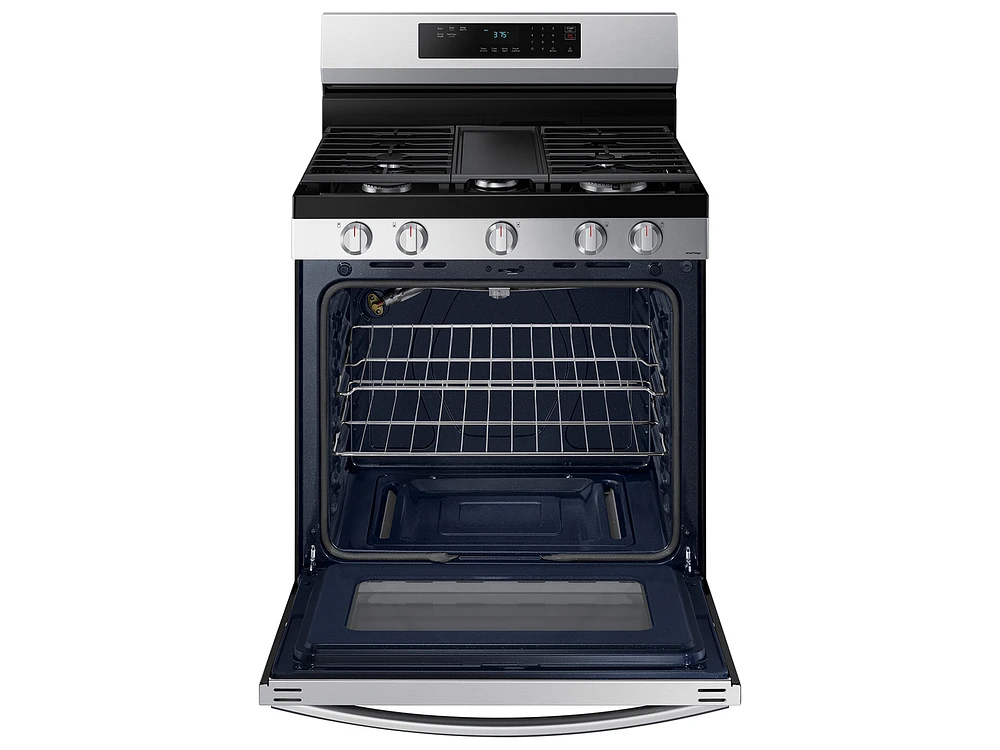 NX60A6311SS/AA | 6.0 cu. ft. Smart Freestanding Gas Range with 18K BTU Dual Power Burner & Self Clean in Stainless Steel | Samsung Business US