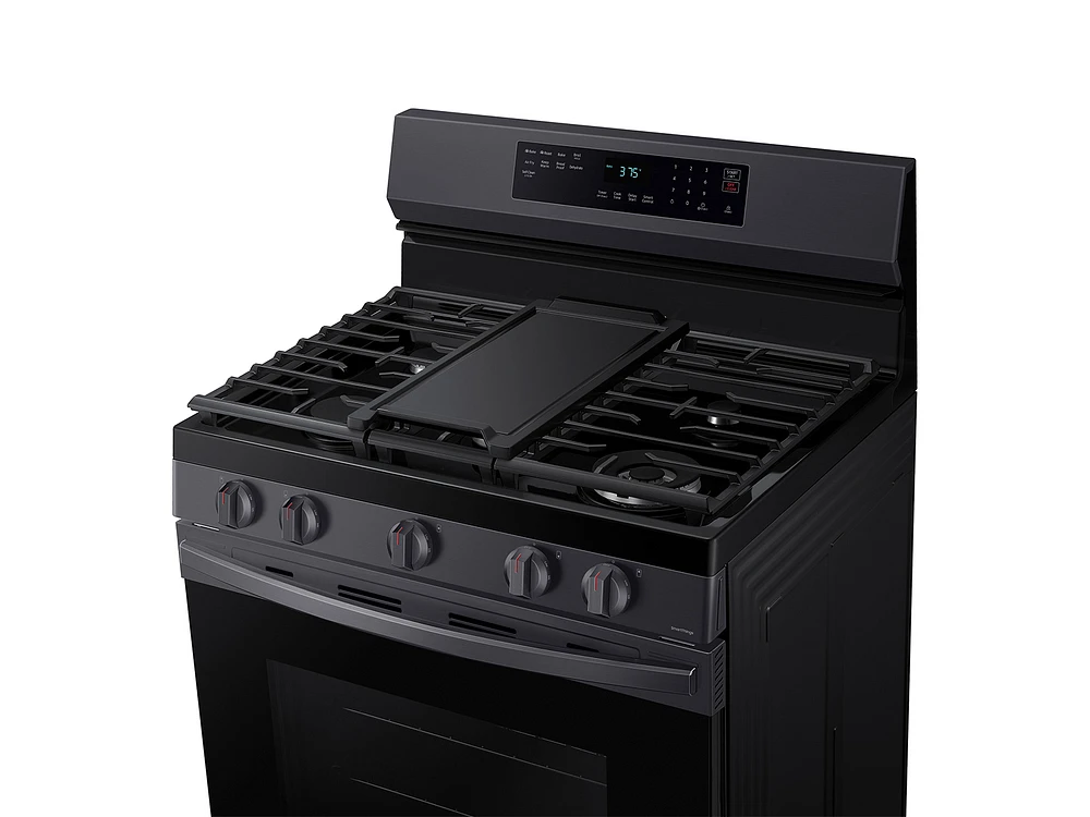 NX60A6511SG/AA | 6.0 cu. ft. Smart Freestanding Gas Range with No-Preheat Air Fry & Convection in Black Stainless Steel | Samsung Business US