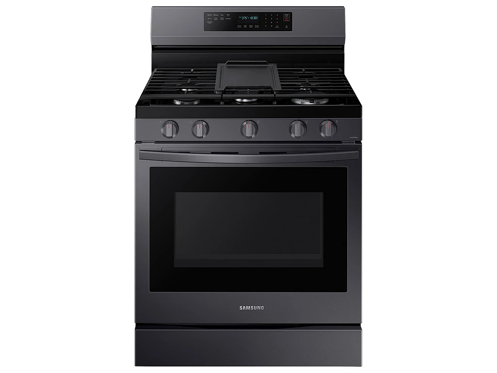 NX60A6711SG/AA | 6.0 cu. ft. Smart Freestanding Gas Range with No-Preheat Air Fry and Convection+ in Black Stainless Steel | Samsung Business US