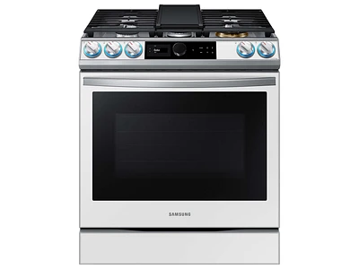 Bespoke Smart Slide-In Gas Range, White Glass (6.0 cu ft) | Samsung US